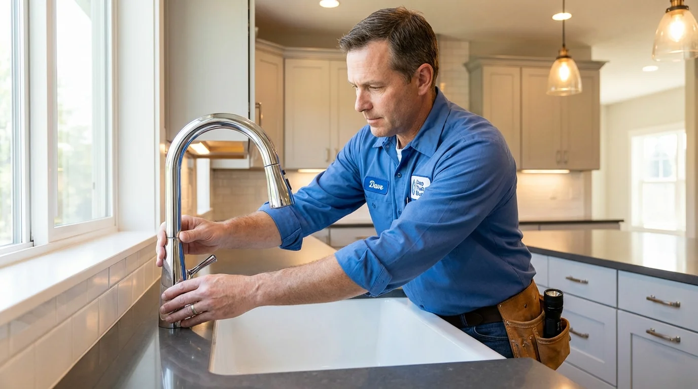 Kitchen faucet installation by Johns Plumbing LLC in Dewart